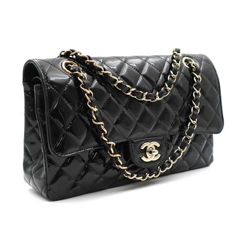 black patent chanel bag|Chanel patent leather handbags.